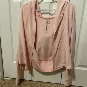 Pink Cardigan with Hood